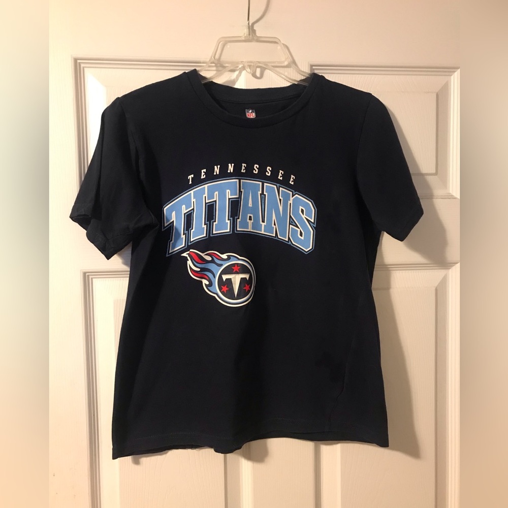 Tennessee Titans Youth Girls X-LARGE T-Shirt Navy Short Sleeve